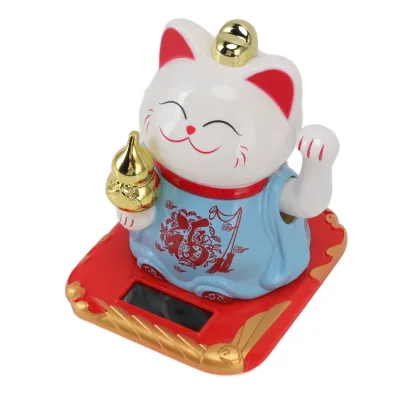 Obrázek produktu pro Lucky Cat Ornament, plastová kočičí socha, Lucky Waving Cat, čínská vítaná kočka, kočka domácí dekorace, kočičí sochařství