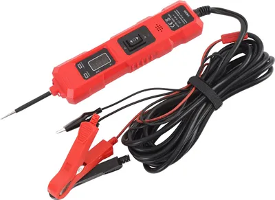 Productafbeelding van Multifunctionele, hooggevoelige circuit tester voor auto's, DC 6 tot 36V, met 2 klemmen. Stroomcircuit testpen voor voertuigen, rood