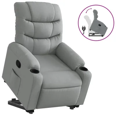 Image de vidaXL Fauteuil relax releveur gris clair Tissu
