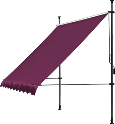 Produktbild von Klemmmarkise 200x130cm Bordeaux Balkonmarkise Sonnenschutz Terrassenüberdachung Höhenverstellbar von 200-290cm Markise Balkon ohne Bohren