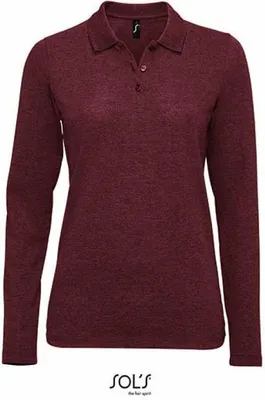 Image de SOLs 02083 | Polo à manches longues en piqué Perfect pour femme - Couleur : Gris foncé - Taille : XL