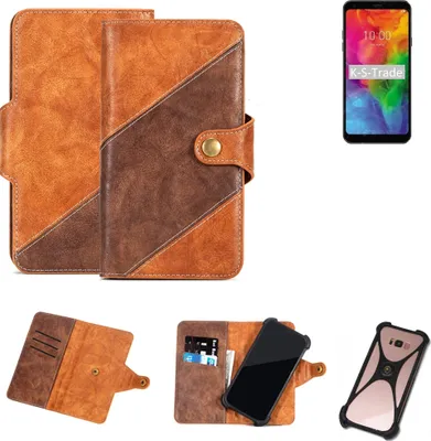Produktbild von K-S-Trade Handy-Hülle Schutz-Hülle Bookstyle Case Wallet-Case kompatibel mit LG Electronics Q7+ MT6750S Handy Cover Bumper Kantenschutz Smartphone
