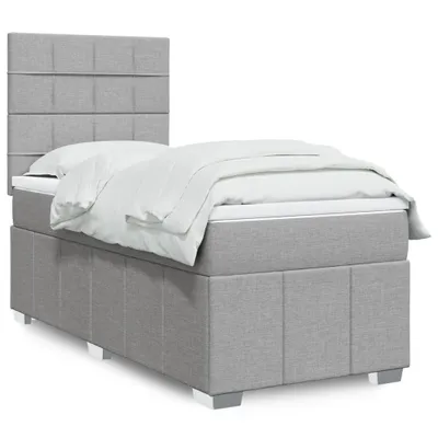 Produktbild von Boxspringbett mit Matratze Hellgrau 90x190 cm Stoff 3293823