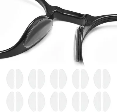Imagen del producto de Almohadillas de silicona para la nariz - 20 pares - Autoadhesivas - Antideslizantes - En forma de D - Transpirables - Agarre cómodo - Para gafas