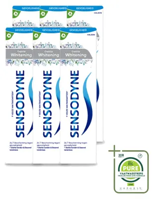 Produktbild von 6 x Sensodyne Gentle Whitening Zahncreme - 75 ml - Großpackung - 6 Stücke