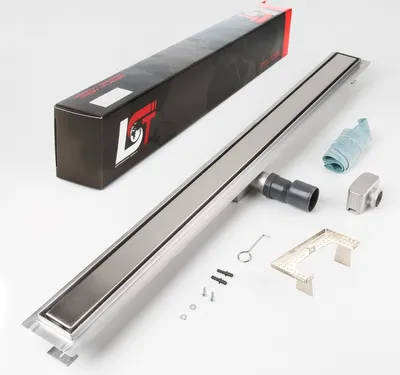 Produktbild von Duschrinne befliesbar 1000x70mm Ablaufrinne mit Edelstahl Siphon Haarsieb