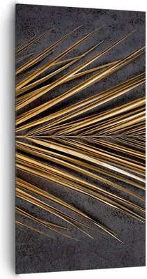 Produktbild von Bild auf Leinwand - Leinwandbild - Einteilig - Blatt golden schwarz - 65x120cm - Wand Bild - Wanddeko - Wandbilder - Leinwanddruck - Bilder - Wanddekoration - Leinwand bilder - PA65x120-5091