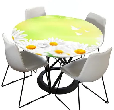 Productafbeelding van Ronde tafelkleed, diameter 200 cm, afwasbaar, lichtgroen, polyester, elastisch