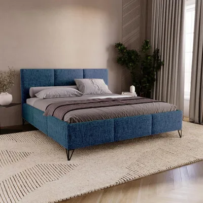 Produktbild von Chilly Möbel Design Bett Modero - Polsterbett mit Bettkasten, Lattenrost und Kopfteil 160x200 cm / Metallrahmen / Neve / Blau