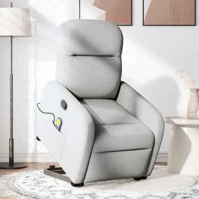 Produktbild von vidaXL Massagesessel mit Aufstehhilfe Wolkengrau Stoff
