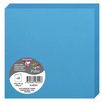 Produktbild von Clairefontaine 2822C, Standard-Grußkarte, Türkis, 210 g/m², 135 mm, 135 mm, Frankreich