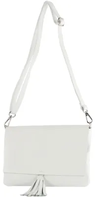Productafbeelding van modamoda de - T242 - Italiaanse lederen clutch/schoudertas, klein, kleur: wit