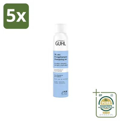 Immagine prodotto di 5 confezioni di shampoo secco volumizzante e rinfrescante Guhl, da 200 ml ciascuna, confezione risparmio, 5 pezzi