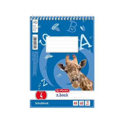Produktbild von Herlitz Spiralblock A5 40 Bl. Lin. 04Motiv Giraffe