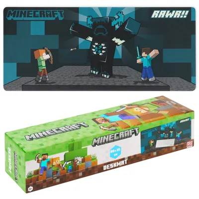Produktbild von Minecraft Schreibtischunterlage Kinder, Rutschfeste Desk Mat 80x35cm - Geschenke für Kinder (Blau)