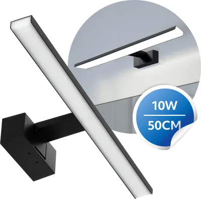 Zdjęcie produktu dla Oświetlenie lustra Oświetlenie łazienki Lampa lustra LED LumiReflect 10W 50CM Neutralny biały Kinkiet Lampa łazienkowa 230V 4000K Oświetlenie szafki 700 lumenów