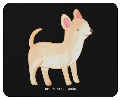 Produktbild von Mr. & Mrs. Panda Mouse Pad Chihuahua Lebensretter - Schwarz - Geschenk, Mauspad, pc, laptop, mousepad