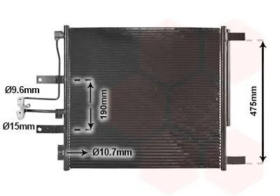 Immagine prodotto di VAN WEZEL 20015702 Condensatore climatizzatore Condensatore climatizzatore + essiccatore