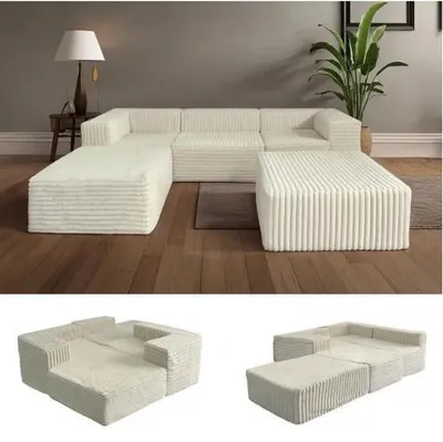 Produktbild von Übergroßes, stützenloses Ecksofa für das Wohnzimmer, 270 cm Cloud modulares Schaumstoff-Schlafsofa