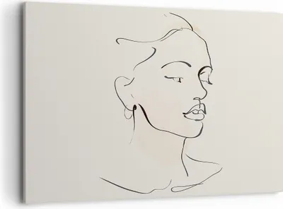 Produktbild von Bild auf Leinwand - Leinwandbild - Einteilig - Frau Zeichnung Linie - 100x70cm - Wand Bild - Wanddeko - Wandbilder - Leinwanddruck - Bilder - Wanddekoration - Leinwand bilder - AA100x70-5046