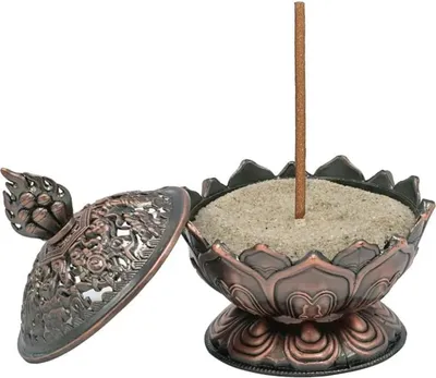 Obrázek produktu pro Kadidlo Lotus Copper Color -- sada 2 ks - 7,8 x 6,9 x 6,9 cm