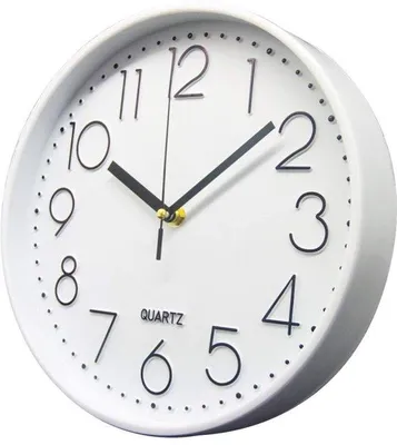 Immagine prodotto di Orologio da parete moderno, senza ticchettio, orologio da parete decorativo per casa/ufficio/cucina, (25 cm, bianco)