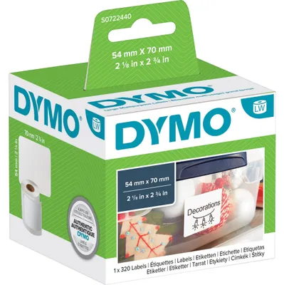Image de DYMO LW - Multi-Purpose Labels - 54 x 70 mm - S0722440 Blanc Imprimante d'étiquette adhésive