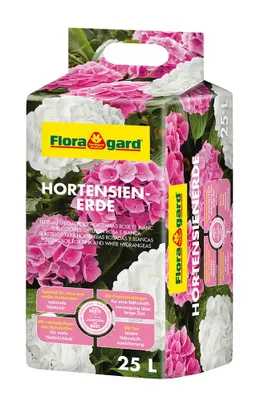 Produktbild von Hortensienerde Floragard für rosa- & weiß-blühende Hortensien 25 L