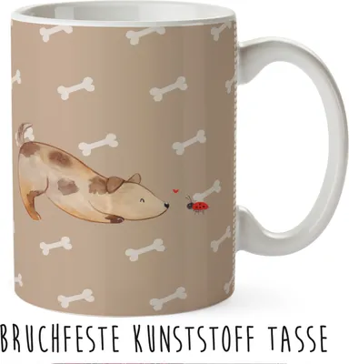 Produktbild von Mr. & Mrs. Panda Pott Hund Marienkäfer - Hundeglück - Geschenk, Mischlinghund, Hunde, Haferl, Hunderasse, Trinklernbecher, Plastikbecher, Mehrwegbecher, Neugierig