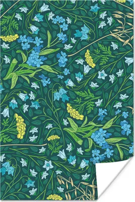 Produktbild von MuchoWow® Poster Muster - Grün - Blau 60x90 cm - Wanddekoration
