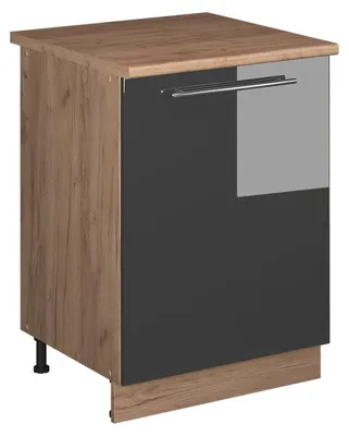 Obrázek produktu pro Skříňka pod dřez Vicco Fame-Line Antracitový vysoký lesk/Zlatý mocný dub 60 cm, Model 63377