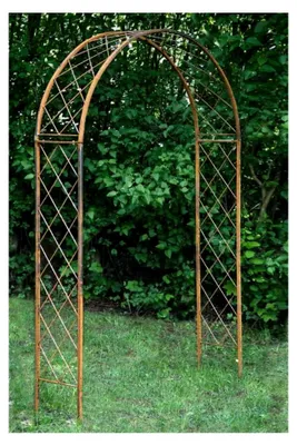 Produktbild von Rosenbogen Metall B: 125 cm / H: 217 cm, T: 34 cm, Rankbogen Rost, Torbogen