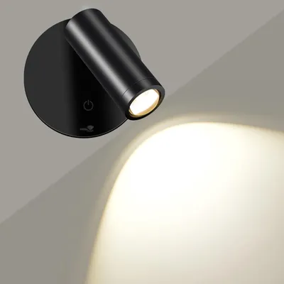 LED-Wandleuchte kabellos, 3 Farbtemperaturen, dimmbar, Timer, schwarz