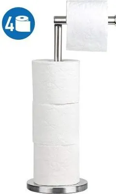 Produktbild von Freistehender Toilettenpapierständer, Toilettenpapierrollenhalter aus Edelstahl, 15 x 42 cm