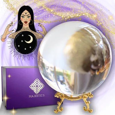 Kristallkugel 10 cm, Gold, esoterisch