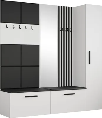 Produktbild von Masseno Garderobe-Set MODULO 201,2/204/40 cm Modern Garderobenschrank Weiß