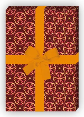 Produktbild von Rotes Liebes Geschenkpapier mit Herz Blumen zum Einpacken - G11511, 32 x 48cm