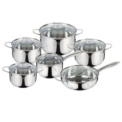 Produktbild von Berlinger Haus 12-teiliges Kochtopfset Edelstahl Silber