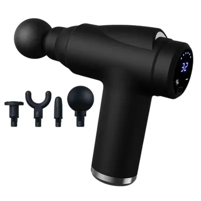 Produktbild von Massagepistole,Leises Muskel Percussion Massagegerät mit 32 Geschwindigkeiten & 4 Aufsätzen,Handmassagegerät für Rücken, Schulter & Körperentspannung
