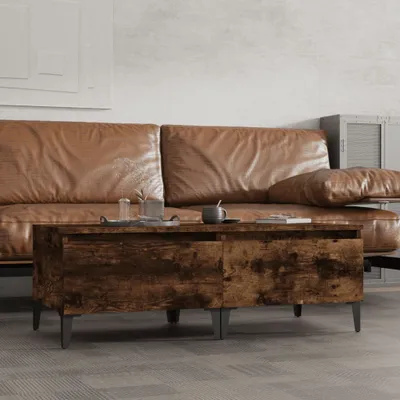 Image de The Living Store Tables d'appoint 2 pcs. Chêne fumé 50x46x35 cm Bois composite