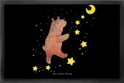 Produktbild von Mr. & Mrs. Panda fußmatte Bär Träume 50 x 75 cm - Schwarz - Geschenk, Träumen, Schmutzfangmatte, Traum, Gummimatte, Abtreter, Fußabstreifer, Teddy, Traumdeutung