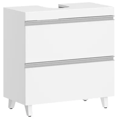 Productafbeelding van Badkamerkast - Vrijstaand wastafelmeubel - 2 lades - Veel opbergruimte - 30 x 60 x 64 cm - Wit