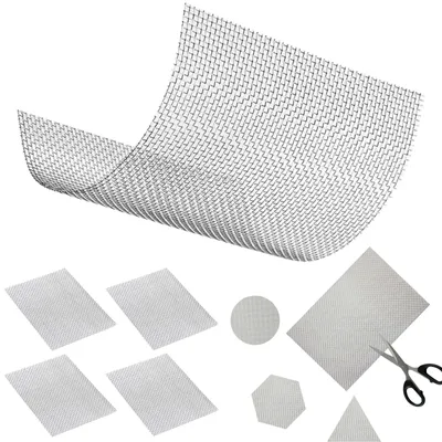 Edelstahl-Drahtgeflecht 20 Mesh, 1x21x30 cm + 4x6x8 cm, feinmaschig