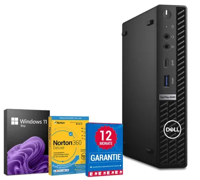 Produktbild von Dell OptiPlex 5080 Mini PC Computer - Intel Core i5-10500T (10.Gen) 6x 3,8GHz - 8GB RAM - 256GB SSD M.2 - Windows 11 Pro - Norton 1 Jahr
