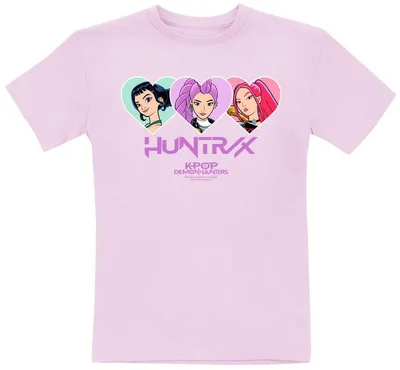 Produktbild von KPop Demon Hunters T-Shirt Damen Huntrix Hearts pink 140