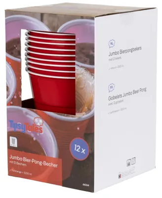 Produktbild von Jumbo Cup Bier Pong Set 12 Becher, je 3,2 Liter, Partyspiel