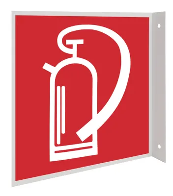Produktbild von Feuerlöscher Symbol Fahnenschild Hinweisschild DIN Kunststoffplatte 150x150mm