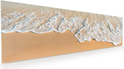 Produktbild von Glasbild 120x40cm in XXL für Wohnzimmer, Schlafzimmer Motiv Wellen am Strand