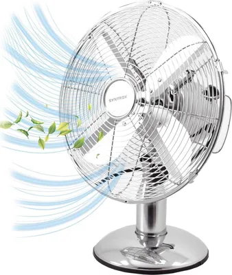 Produktbild von Syntrox Germany Retro Tischventilator 33W 3 Stufen Oszillation Chrom