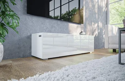 Produktbild von PLATAN ROOM TV Lowboard Hängeboard Board Schrank für Wohnzimmer Wandschrank mit Hochglanz 105 cm Länge